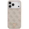 Guess Leather 4G Triangle Strass MagSafe dėklas, skirtas iPhone 17 Pro Max / 18 Pro Max - Rožinė