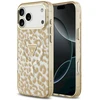 Guess Leopard Glitter MagSafe dėklas Apple iPhone 17 Pro Max rudos spalvos