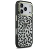 „Guess“ leopardo rašto blizgučių rašto „MagSafe“ dėklas, skirtas „iPhone 17 Pro Max“ – Juodas