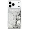 Guess Liq. Glitter Charms dėklas skirtas Apple iPhone 17 Pro Max sidabro spalvos
