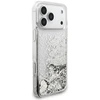 Guess Liq. Glitter Charms Dėklas Apple iPhone 17 Pro Max Sidabrinis