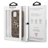 Guess PU 4G metalinis logotipo dėklas, skirtas iPhone 13 Brown