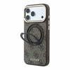 Guess PU 4G Ring Stand MagSafe dėklas skirtas iPhone 18 Pro Max rudos spalvos