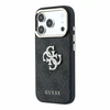 Guess PU 4G Strass Metal Logo dėklas skirtas iPhone 18 Pro juodos spalvos