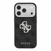 Guess PU 4G Strass Metal Logo dėklas skirtas iPhone 18 Pro juodos spalvos