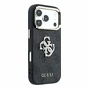 Guess PU 4G Strass Metal Logo dėklas skirtas iPhone 18 Pro juodos spalvos
