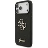 Guess PU Fixed Glitter 4G Metal Logo dėklas skirtas Apple iPhone 17 Pro Max juodos spalvos