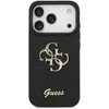 Guess PU Fixed Glitter 4G Metal Logo dėklas skirtas Apple iPhone 17 Pro juodos spalvos