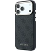 Guess PU odos 4G Gold Frame MagSafe dėklas iPhone 18 Pro juodos spalvos