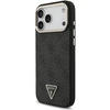 Guess PU odos 4G Strass trikampio logotipo auksinio rėmelio MagSafe dėklas iPhone 18 Pro Max juodos spalvos