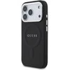 Guess PU Saffiano MagSafe dėklas skirtas Apple iPhone 17 Pro juodos spalvos