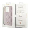 Dėklas GUESS GUHCP15LPSQSQSP IPHONE 15 PRO 6.1 "Rožinis/Rožinis HARDCASE QUILTED METAL LOGO