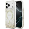 Guess Resin Bottom Glitter MagSafe dėklas Apple iPhone 17 Pro aukso spalvos