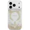 Guess Resin Bottom Glitter MagSafe dėklas Apple iPhone 17 Pro aukso spalvos