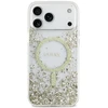 Guess Resin Bottom Glitter MagSafe dėklas Apple iPhone 17 Pro Max aukso spalvos