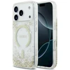 Dėklas Guess Resin Bottom Glitter MagSafe Case, skirta iPhone 18 Pro / 17 Pro - auksinė