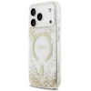 Guess Resin Bottom Glitter MagSafe dėklas Apple iPhone 17 Pro aukso spalvos