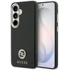 Dėklas Guess Rhinestone Round Logo MagSafe Samsung Galaxy S26 juodos spalvos