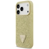 Dėklas Guess Rhinestone Triangle Logo skirtas Apple iPhone 17 Pro aukso spalvos