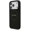 Guess Saffiano Classic Logo MagSafe dėklas Apple iPhone 17 Pro juodos spalvos