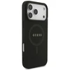 Guess Saffiano Classic Logo MagSafe dėklas Apple iPhone 17 Pro Max juodos spalvos