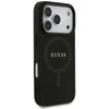 Guess Saffiano Classic Logo MagSafe dėklas Apple iPhone 17 Pro juodos spalvos