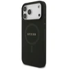 Guess Saffiano Classic Logo MagSafe dėklas Apple iPhone 17 Pro Max juodos spalvos