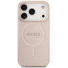 Guess Saffiano Classic Logo MagSafe dėklas skirtas Apple iPhone 17 Pro rožinės spalvos