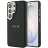 Dėklas Guess Saffiano Peony Embossed Ring MagSafe Samsung Galaxy S26 Ultra juodos spalvos