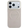 Guess Saffiano Peony & Ring MagSafe dėklas, skirtas iPhone 17 Pro / 18 Pro – rožinė