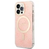 Guess Rinkinys GUBPP13LH4EACSP Dėklas+ Įkroviklis Apple iPhone 13 Pro rožinės spalvos kietas dėklas 4G Print MagSafe