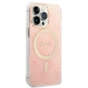 Guess Rinkinys GUBPP13LH4EACSP Dėklas+ Įkroviklis Apple iPhone 13 Pro rožinės spalvos kietas dėklas 4G Print MagSafe