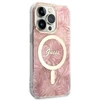 Rinkinys Guess GUBPP14LHJEACSP Case+ Charger Apple iPhone 14 Pro 6,1" dėklas telefonui rožinės spalvos hard case Jungle MagSafe