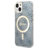 Guess Rinkinys GUBPP14MH4EACSB Dėklas+ Įkroviklis Apple iPhone 14 Plus / 15 Plus 6.7″ mėlynas kietas dėklas 4G