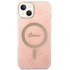 Rinkinys Guess GUBPP14SH4EACSP Case+ Charger iPhone 14 6,1" rožinis/rožinis kietas dėklas 4G Print MagSafe