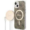 „Guess“ GUBPP14SH4EACSW dėklas + įkroviklis, „iPhone 14 6.1“ ratukas / kietas dėklas su ratuku, 4G, „MagSafe“ spausdinimas