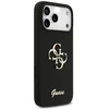 Guess Silicone Big 4G Script dėklas skirtas iPhone 17 Pro Max juodos spalvos
