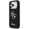Guess Silicone Big 4G Script dėklas skirtas Apple iPhone 17 Pro juodos spalvos
