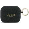 „Guess“ silikoninis blizgučių žiedinis dėklas, skirtas „AirPods Pro 3“ ausinėms - Juodas