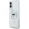 Dėklas Karl Lagerfeld Button Choupette Head Printed Logo MagSafe Samsung Galaxy S25 Edge baltos spalvos