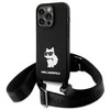 Karl Lagerfeld KLHCP15XSCBSCNK Apple iPhone 15 Pro Max 6.7″ kietas dėklas juodos spalvos Crossbody Silicone Choupe