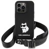 Apple iPhone 15 Karl Lagerfeld dėklas Crossbody silikoninis Choupette (KLHCP15SSCBSCNK) juodos spalvos