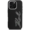 Karl Lagerfeld FW Grained Signature Logo dėklas iPhone 16 Pro Max - Juodas