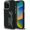 Karl Lagerfeld FW Grained Signature Logo dėklas iPhone 16 Pro Max - Juodas