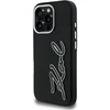 Karl Lagerfeld FW Grained Signature Logo dėklas iPhone 16 Pro Max - Juodas