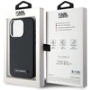Dėklas Karl Lagerfeld FW Metal Plate MagSafe iPhone 15 Pro juodos spalvos