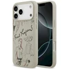 Karl Lagerfeld grūdėto rašto ir logotipo „MagSafe“ dėklas, skirtas „iPhone 17 Pro Max“, pilkas