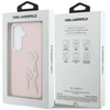 Dėklas Karl Lagerfeld Grained Signature Metal Resin Logo Samsung Galaxy S26 rožinės spalvos