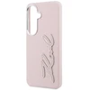 Dėklas Karl Lagerfeld Grained Signature Metal Resin Logo Samsung Galaxy S26 rožinės spalvos
