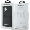 Karl Lagerfeld HC Grained PU Cardslot metalinis pailgas iPhone 16 dėklas - Juodas
